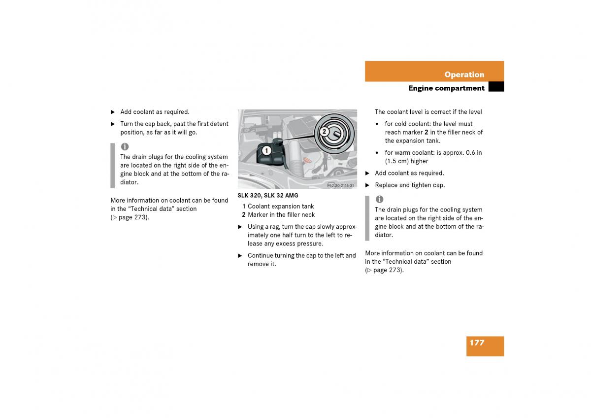Mercedes Benz SLK R170 owners manual / page 177