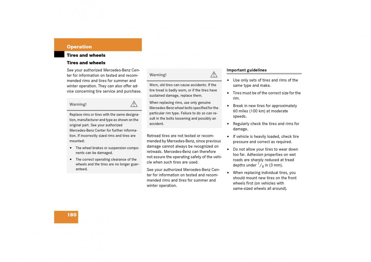 Mercedes Benz SLK R170 owners manual / page 180