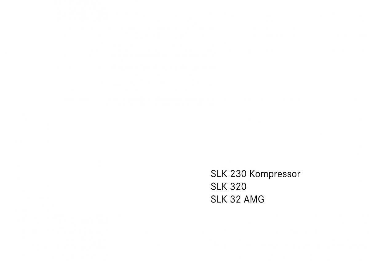 Mercedes Benz SLK R170 owners manual / page 1