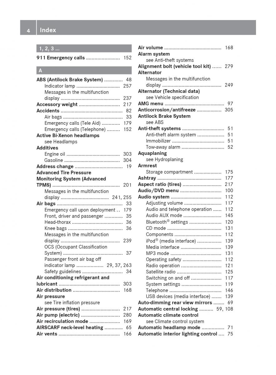 Mercedes Benz SLK R171 owners manual / page 6