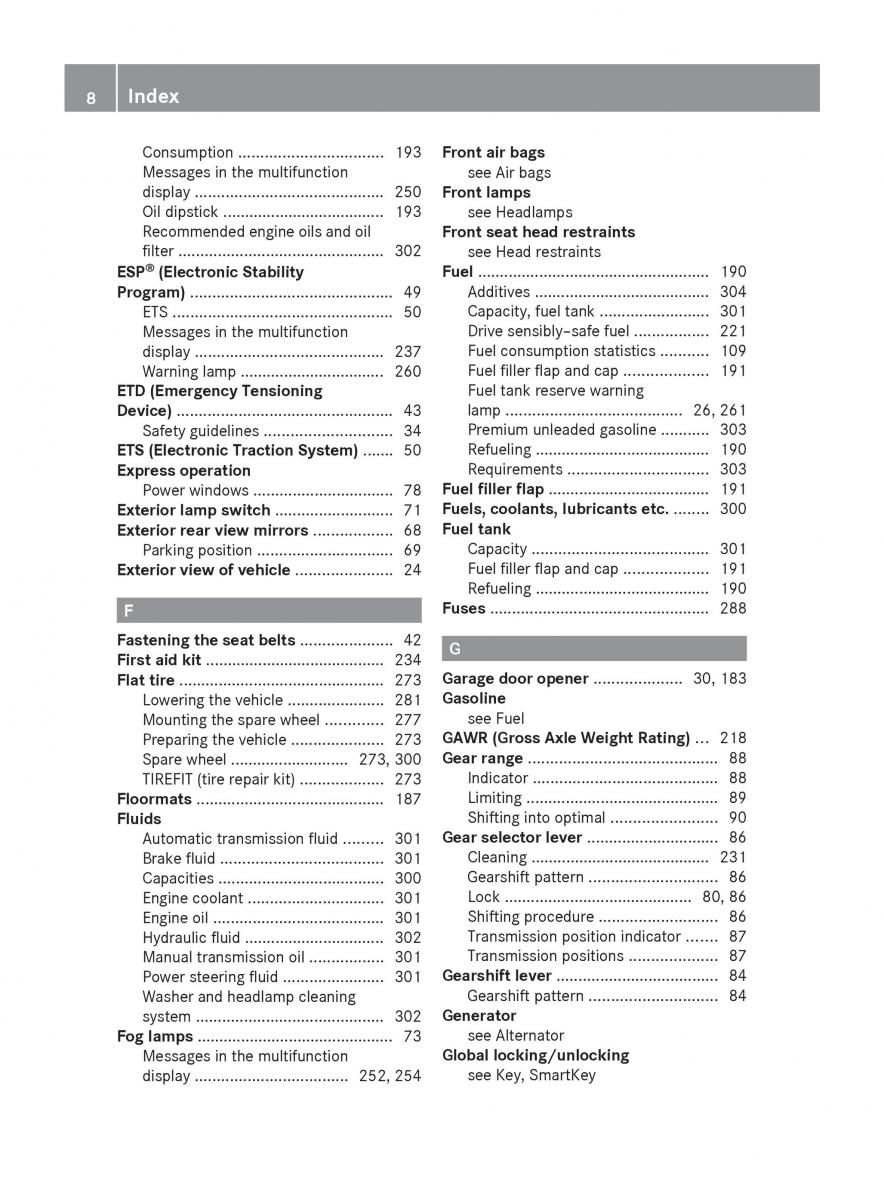 Mercedes Benz SLK R171 owners manual / page 10