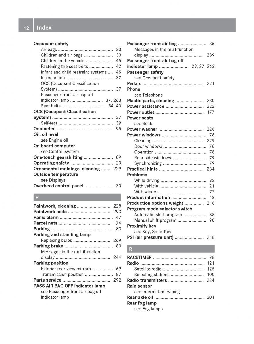 Mercedes Benz SLK R171 owners manual / page 14