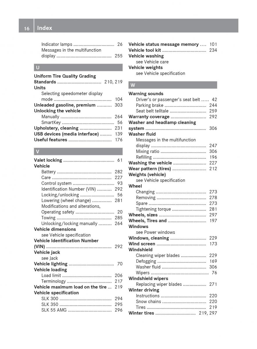 Mercedes Benz SLK R171 owners manual / page 18