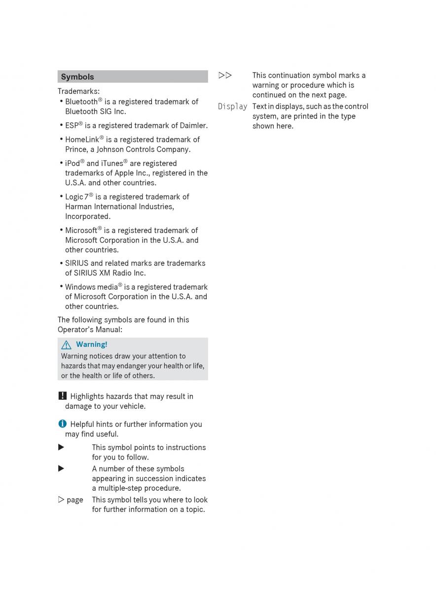 Mercedes Benz SLK R171 owners manual / page 2