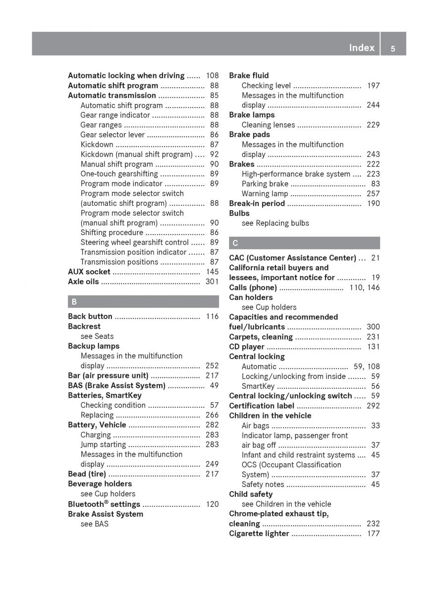 Mercedes Benz SLK R171 owners manual / page 7