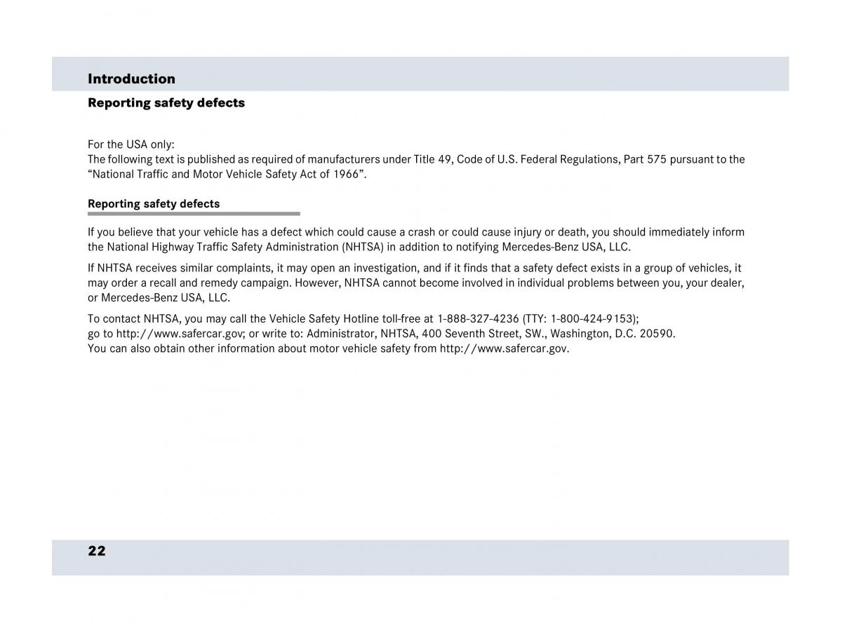 Mercedes Benz SLR McLaren R199 owners manual / page 23