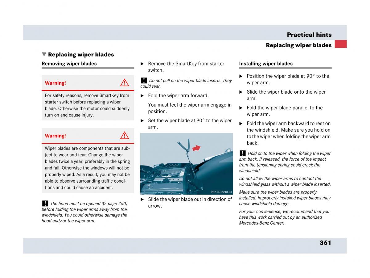 Mercedes Benz SLR McLaren R199 owners manual / page 362