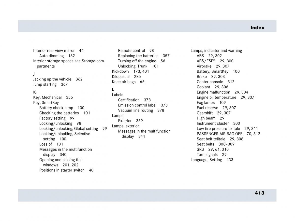 Mercedes Benz SLR McLaren R199 owners manual / page 414