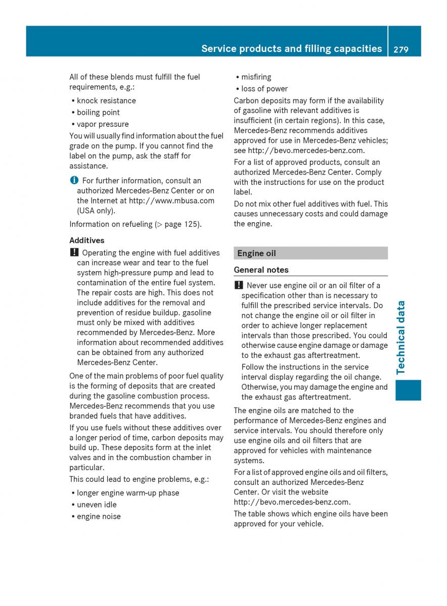 Mercedes Benz SLS AMG Coupe Roadster C197 owners manual / page 281