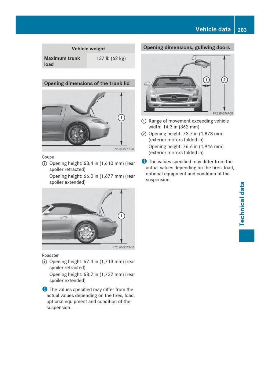 Mercedes Benz SLS AMG Coupe Roadster C197 owners manual / page 285