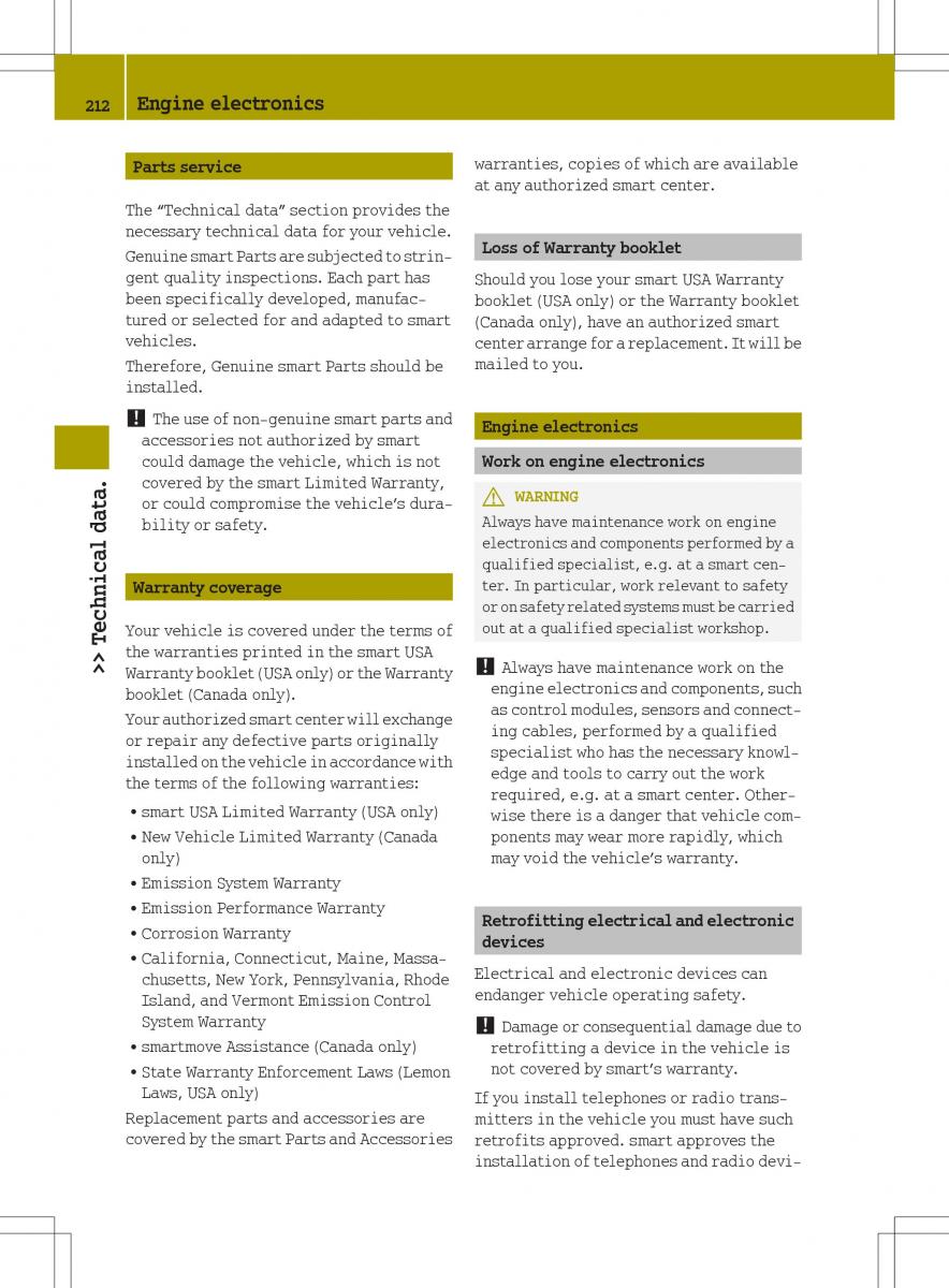 Smart Fortwo II 2 owners manual / page 214