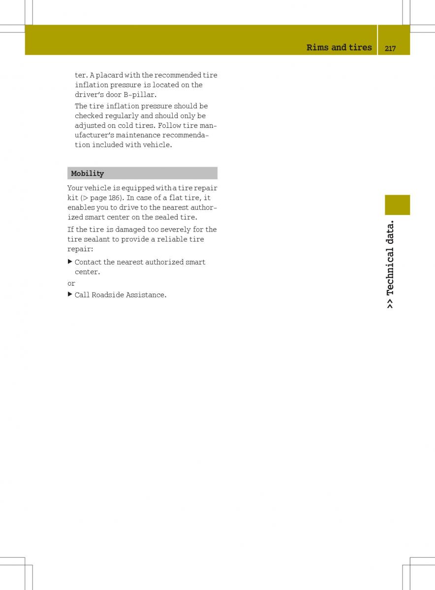 Smart Fortwo II 2 owners manual / page 219