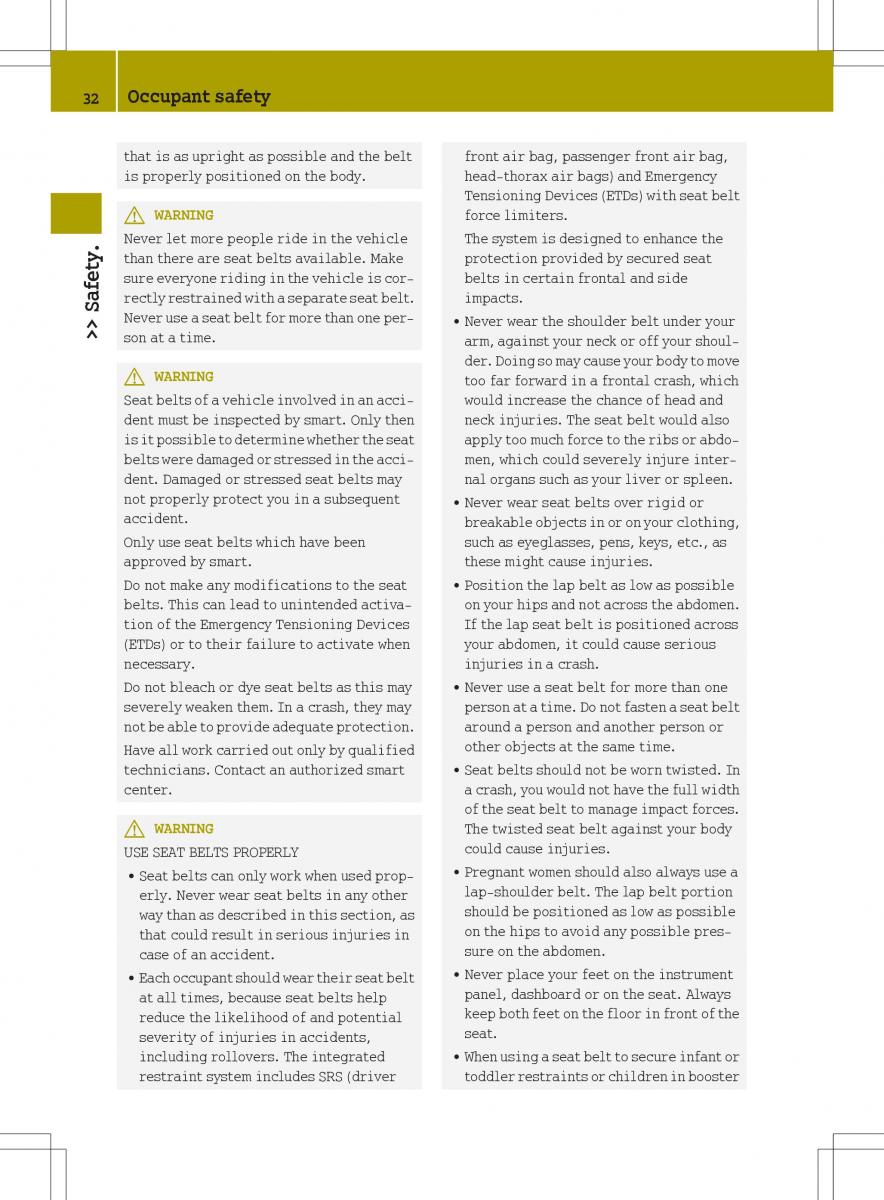 Smart Fortwo II 2 owners manual / page 34
