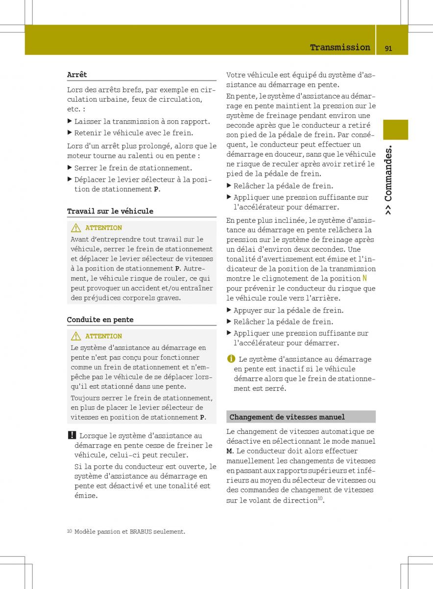 Smart Fortwo II 2 manuel du proprietaire / page 93