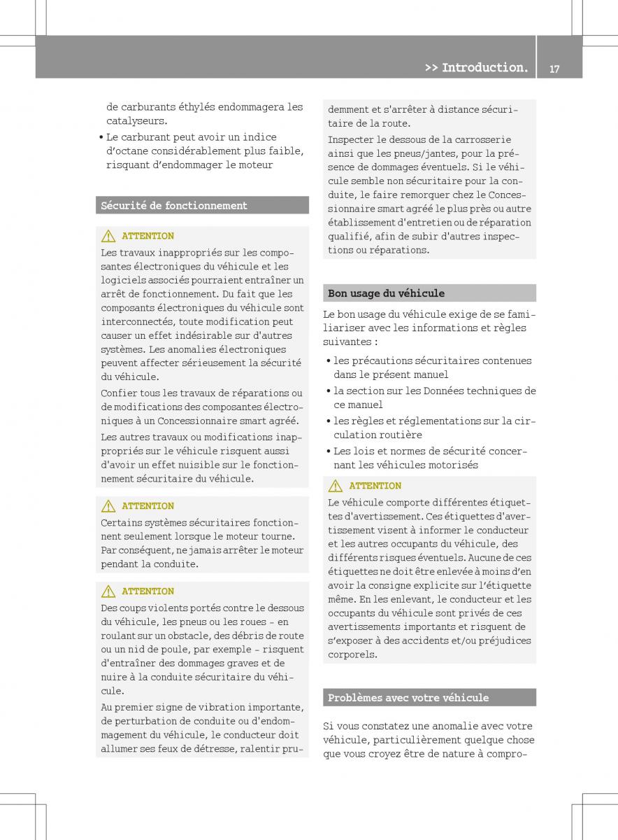 manuel du propriétaire  Smart Fortwo II 2 manuel du proprietaire / page 19