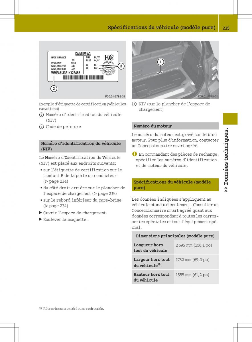 Smart Fortwo II 2 manuel du proprietaire / page 237