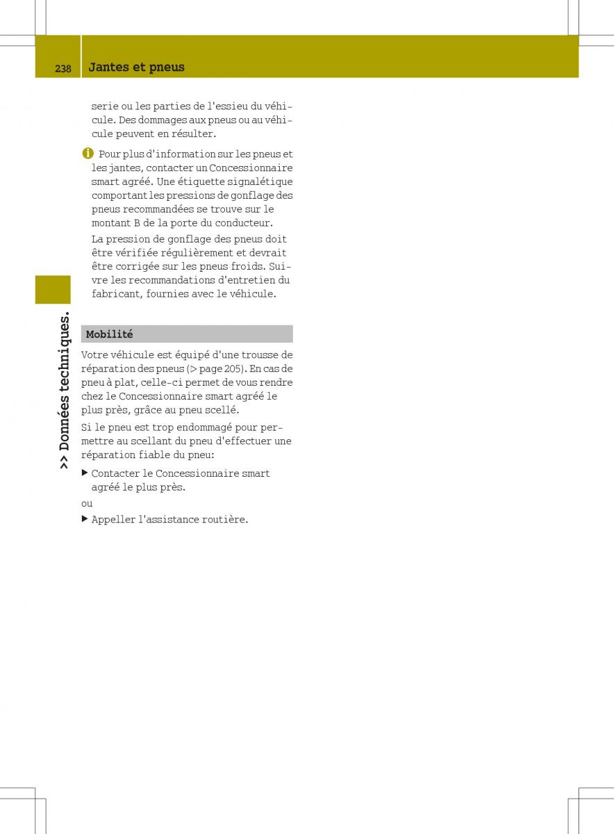 manual  Smart Fortwo II 2 manuel du proprietaire / page 240