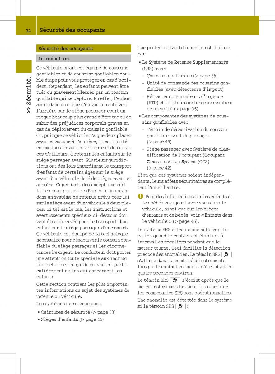 Smart Fortwo II 2 manuel du proprietaire / page 34