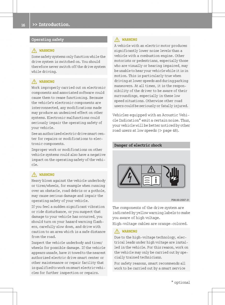 Smart Fortwo ED EV owners manual / page 18