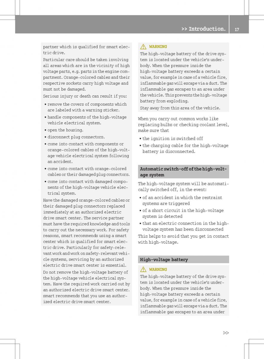 Smart Fortwo ED EV owners manual / page 19