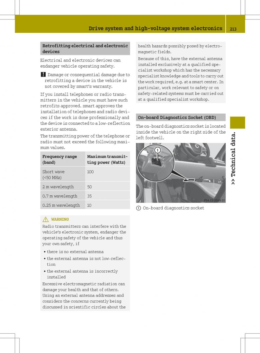 Smart Fortwo ED EV owners manual / page 215