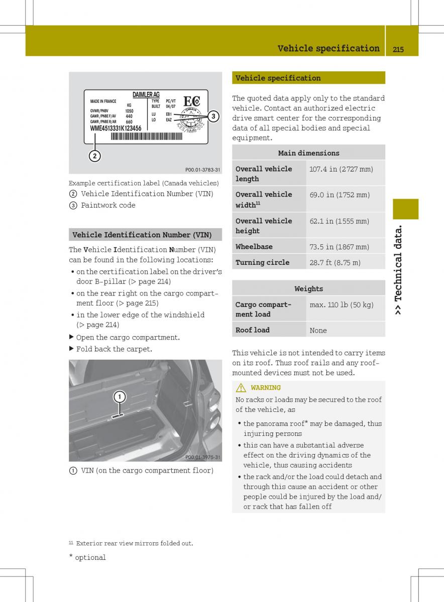 Smart Fortwo ED EV owners manual / page 217