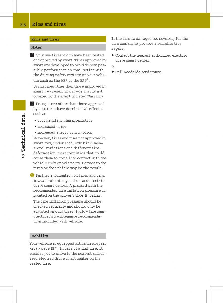 Smart Fortwo ED EV owners manual / page 218