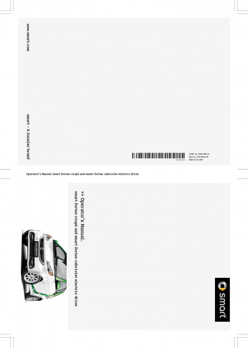 Smart Fortwo ED EV owners manual / page 1