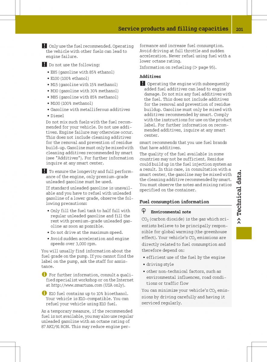 Smart Fortwo III 3 owners manual / page 203