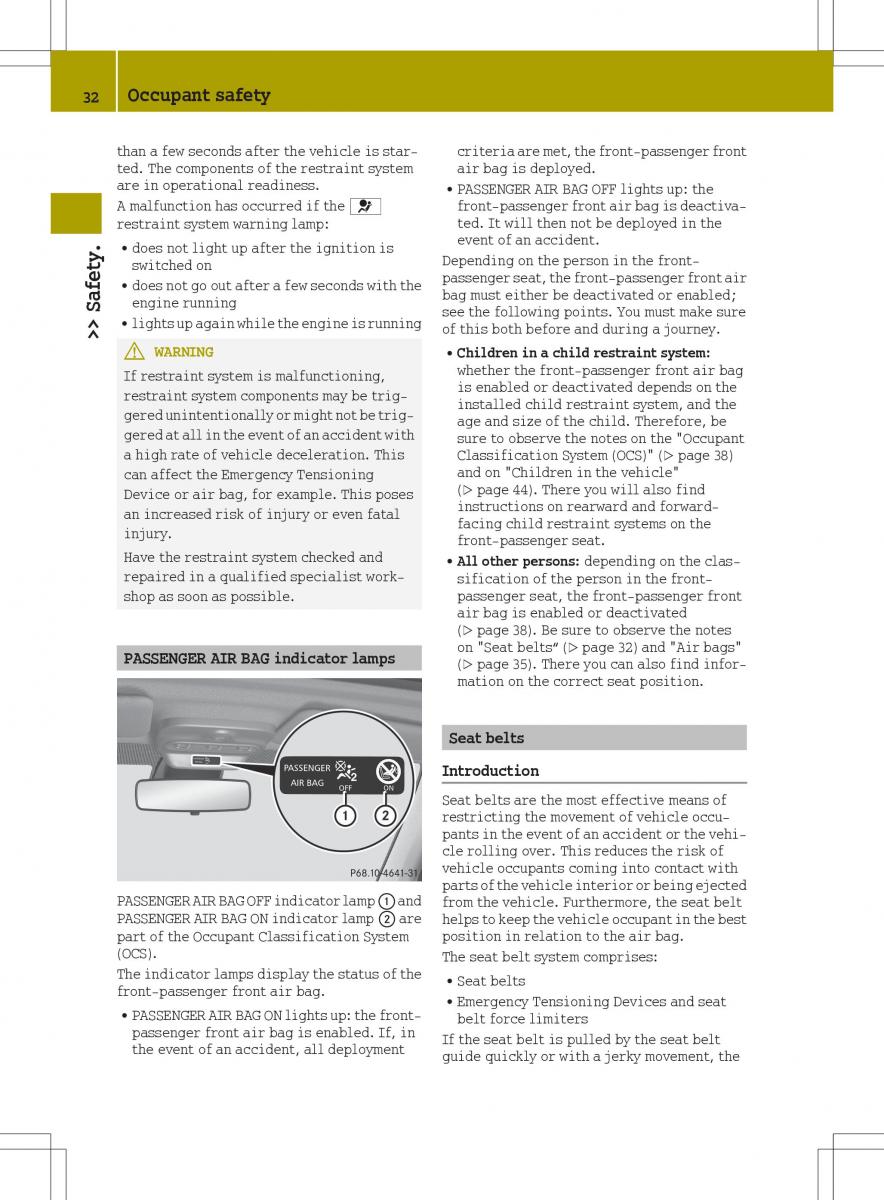 Smart Fortwo III 3 owners manual / page 34
