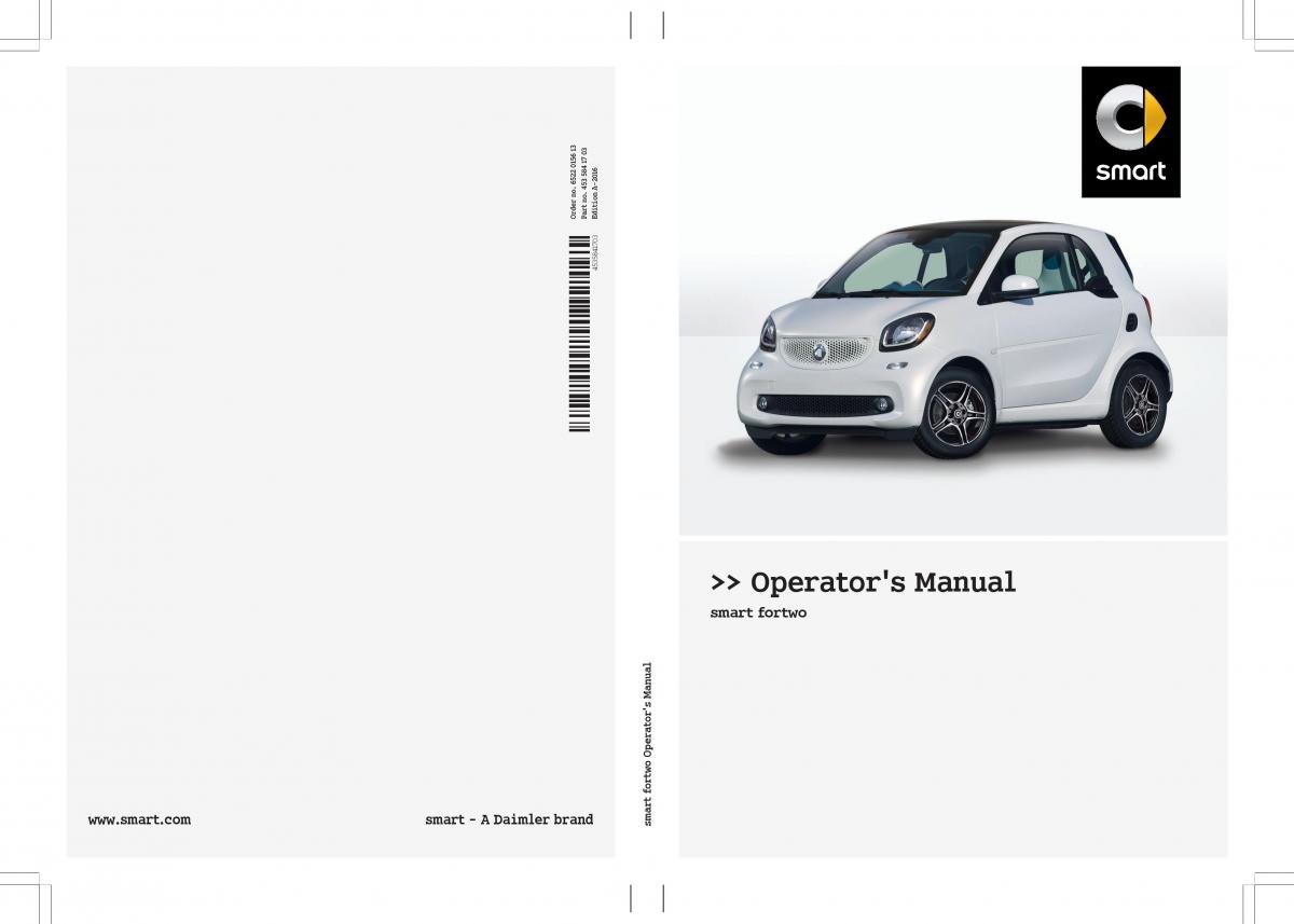 manual  Smart Fortwo III 3 owners manual / page 1