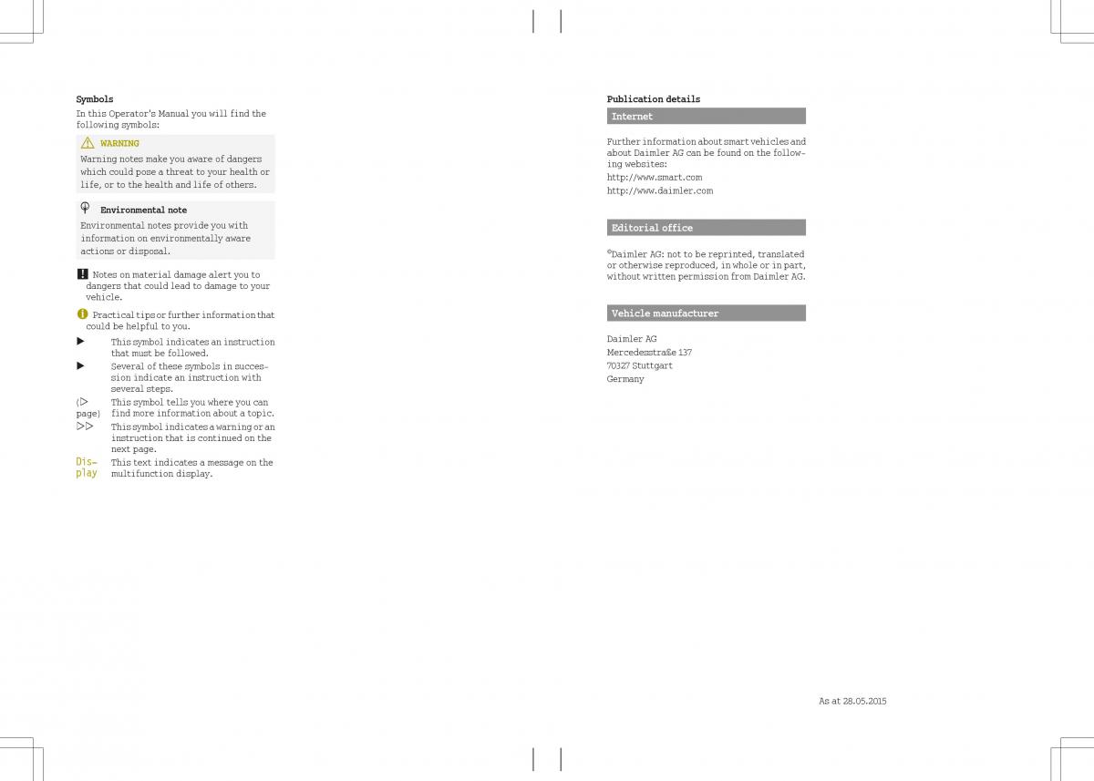 manual  Smart Fortwo III 3 owners manual / page 2