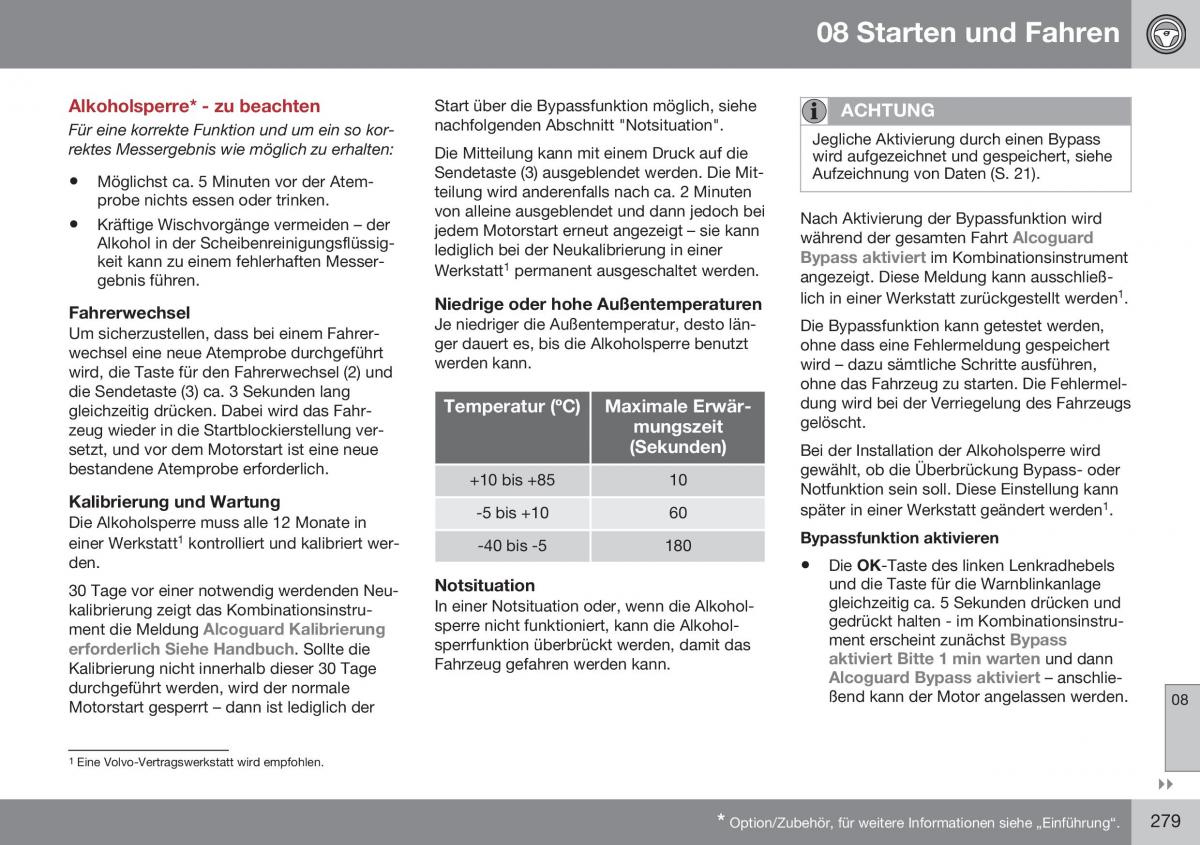 Volvo XC70 Cross Country II 2 Handbuch / page 281