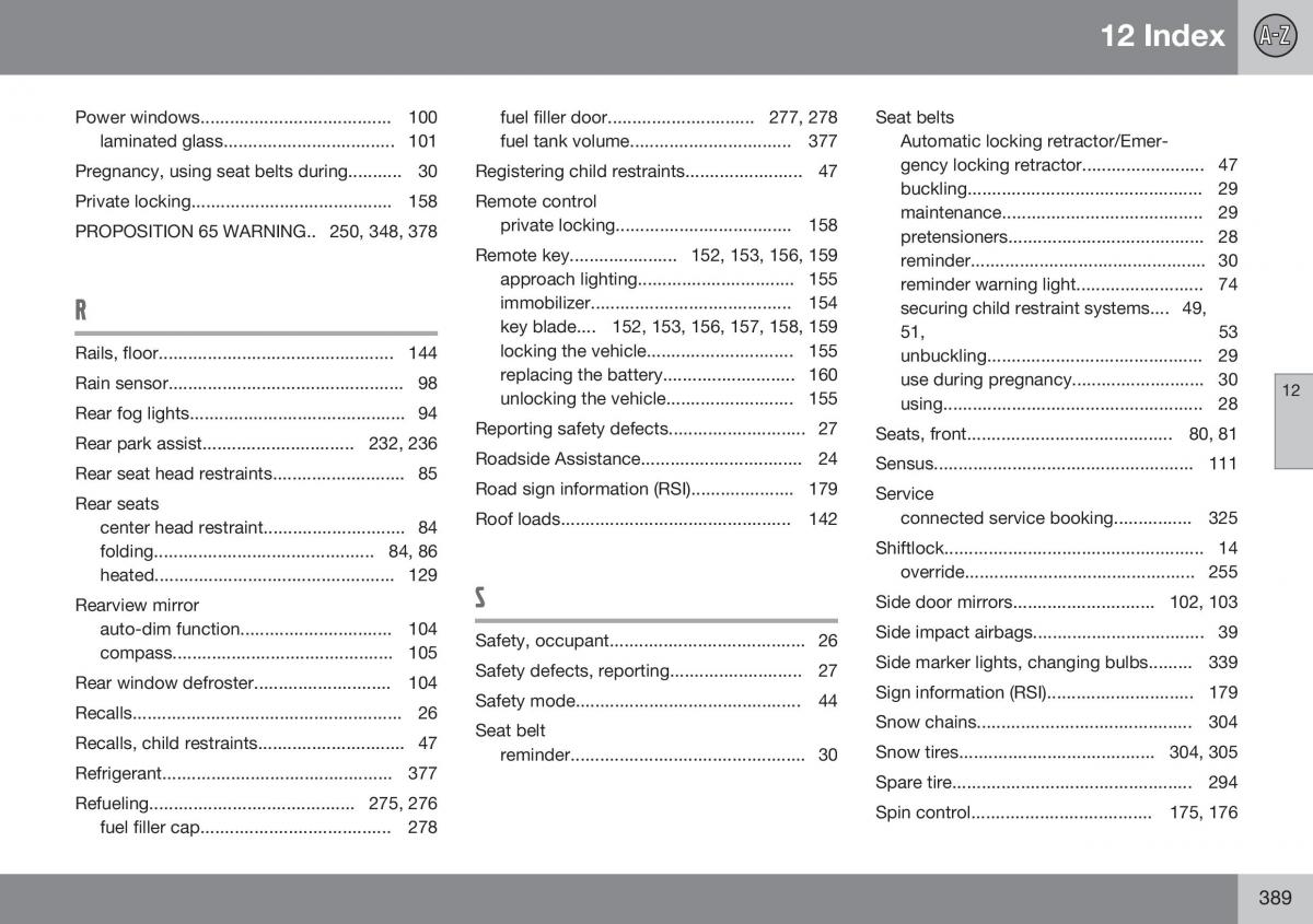 Volvo XC70 Cross Country II 2 owners manual / page 391