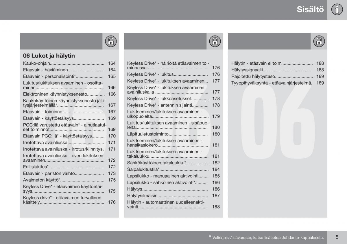 Volvo XC70 Cross Country II 2 omistajan kasikirja / page 7