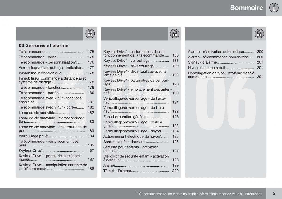 Volvo XC70 Cross Country II 2 manuel du proprietaire / page 7