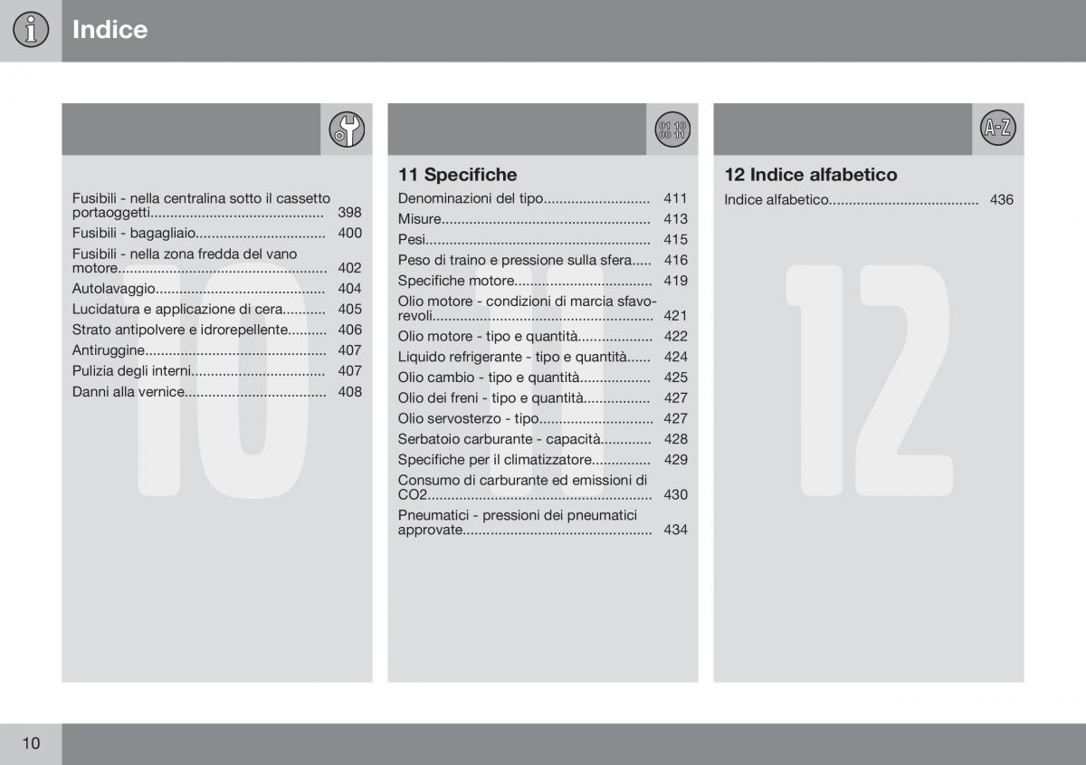 Volvo XC70 Cross Country II 2 manuale del proprietario / page 12