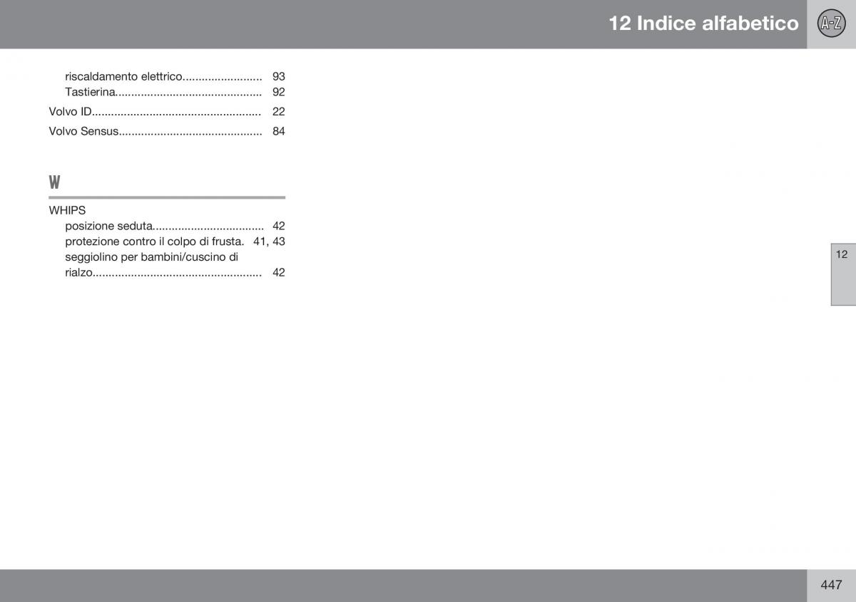 Volvo XC70 Cross Country II 2 manuale del proprietario / page 449