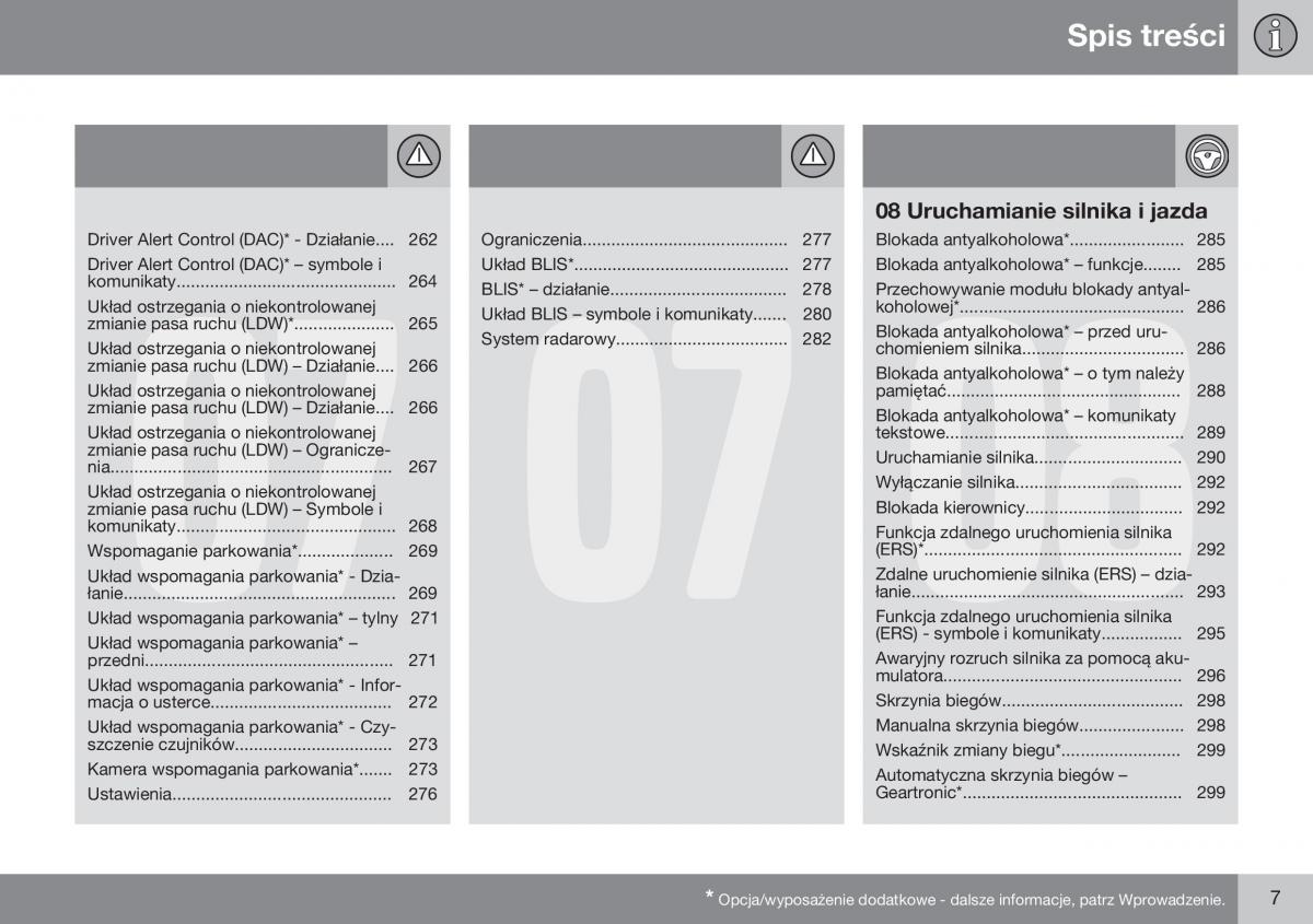 Volvo XC70 Cross Country II 2 instrukcja obslugi / page 9