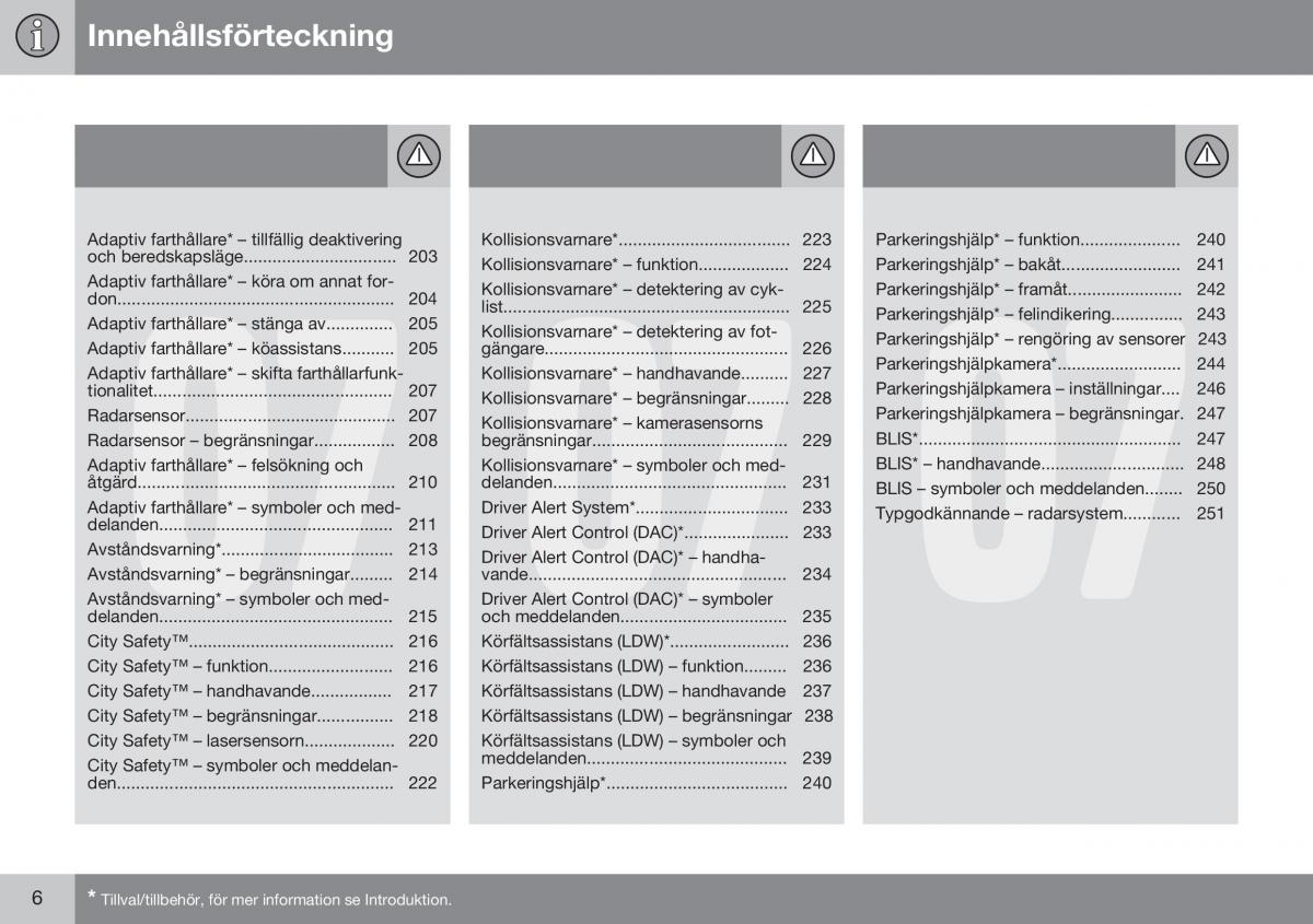 Volvo XC70 Cross Country II 2 instruktionsbok / page 8