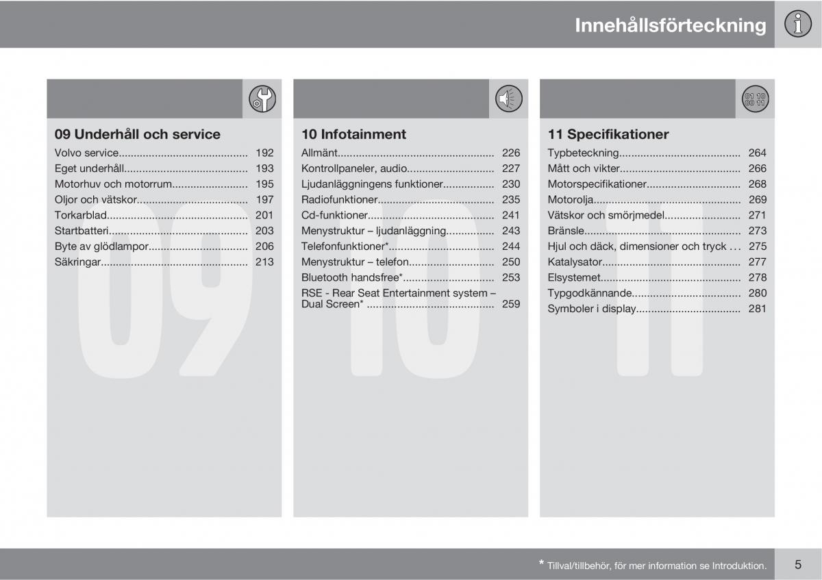 Volvo XC90 I 1 instruktionsbok / page 7