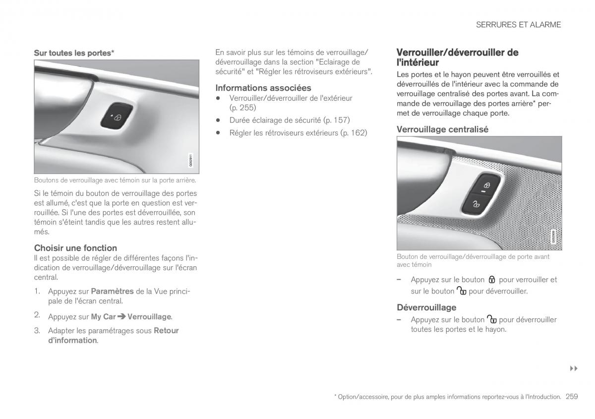 Volvo XC90 II 2 manuel du proprietaire / page 261