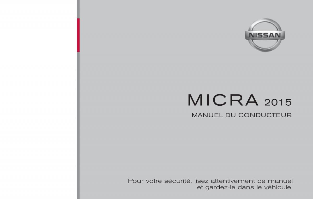Nissan Micra K13 manuel du proprietaire / page 1