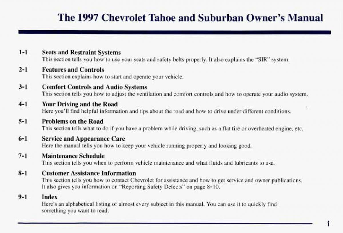 Chevrolet GMC Suburban VIII 8 owners manual / page 2