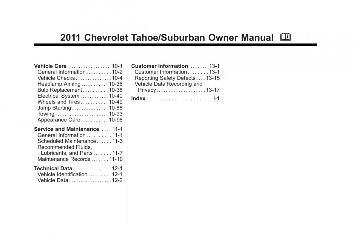 Chevrolet GMC Suburban X 10 owners manual / page 2