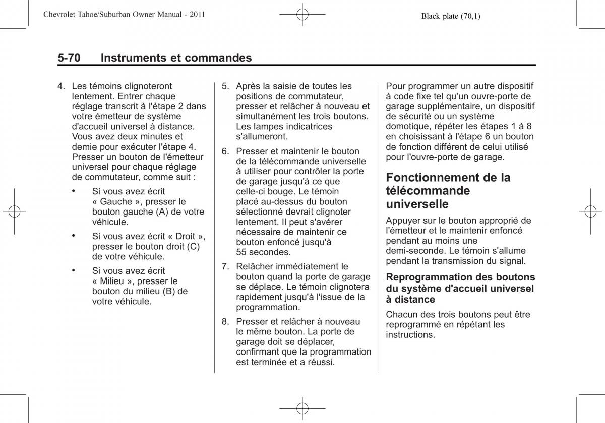 Chevrolet GMC Suburban X 10 manuel du proprietaire / page 224