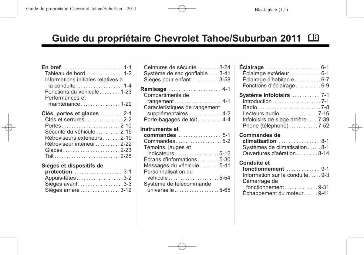Chevrolet GMC Suburban X 10 manuel du proprietaire / page 1