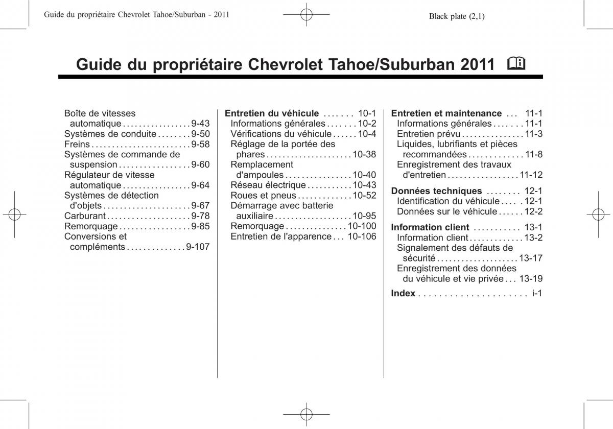 Chevrolet GMC Suburban X 10 manuel du proprietaire / page 2