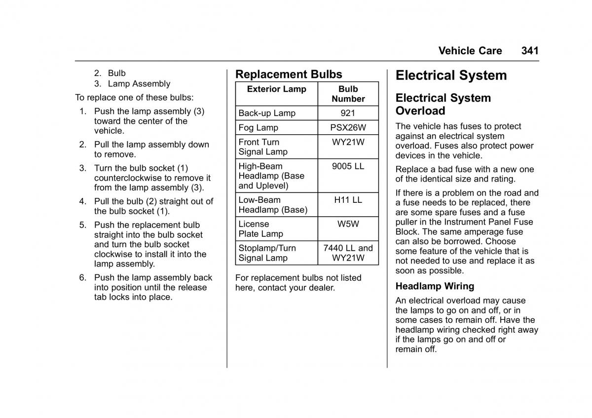 Chevrolet GMC Suburban XI 11 owners manual / page 342