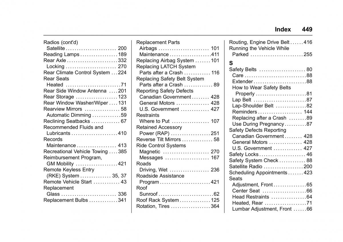 Chevrolet GMC Suburban XI 11 owners manual / page 450